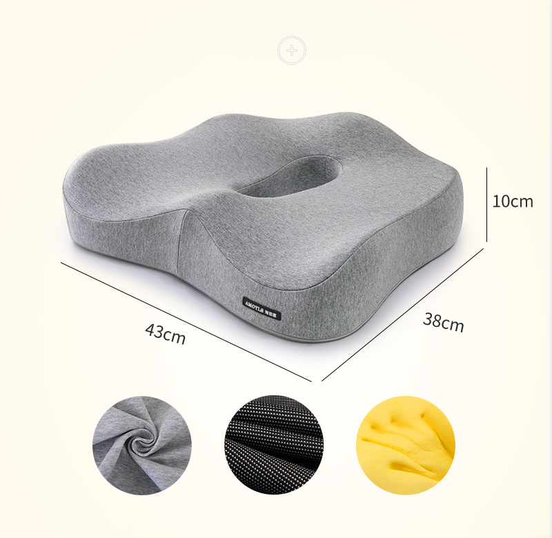 Cloud seat cushion office minimalist memory cotton with ergonomic design and soft fabric, dimensions 43cm x 38cm x 10cm.