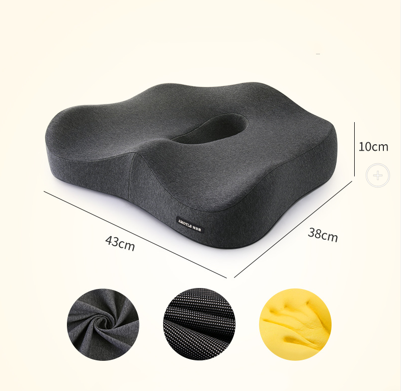 Cloud seat cushion office minimalist memory cotton in grey with ergonomic design and memory foam for comfort.