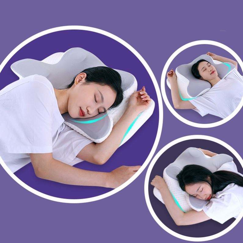 Ergonomic Cervical Pillow For Sleeping with contour design, featuring memory foam for neck pain support.