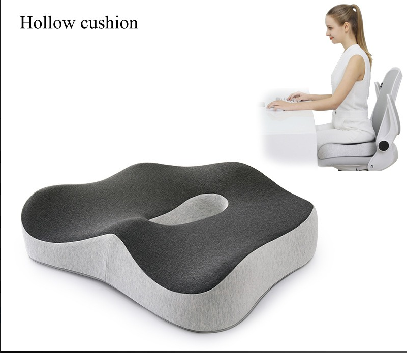 Cloud seat cushion office minimalist memory cotton, hollow cushion design for ergonomic support at the office.